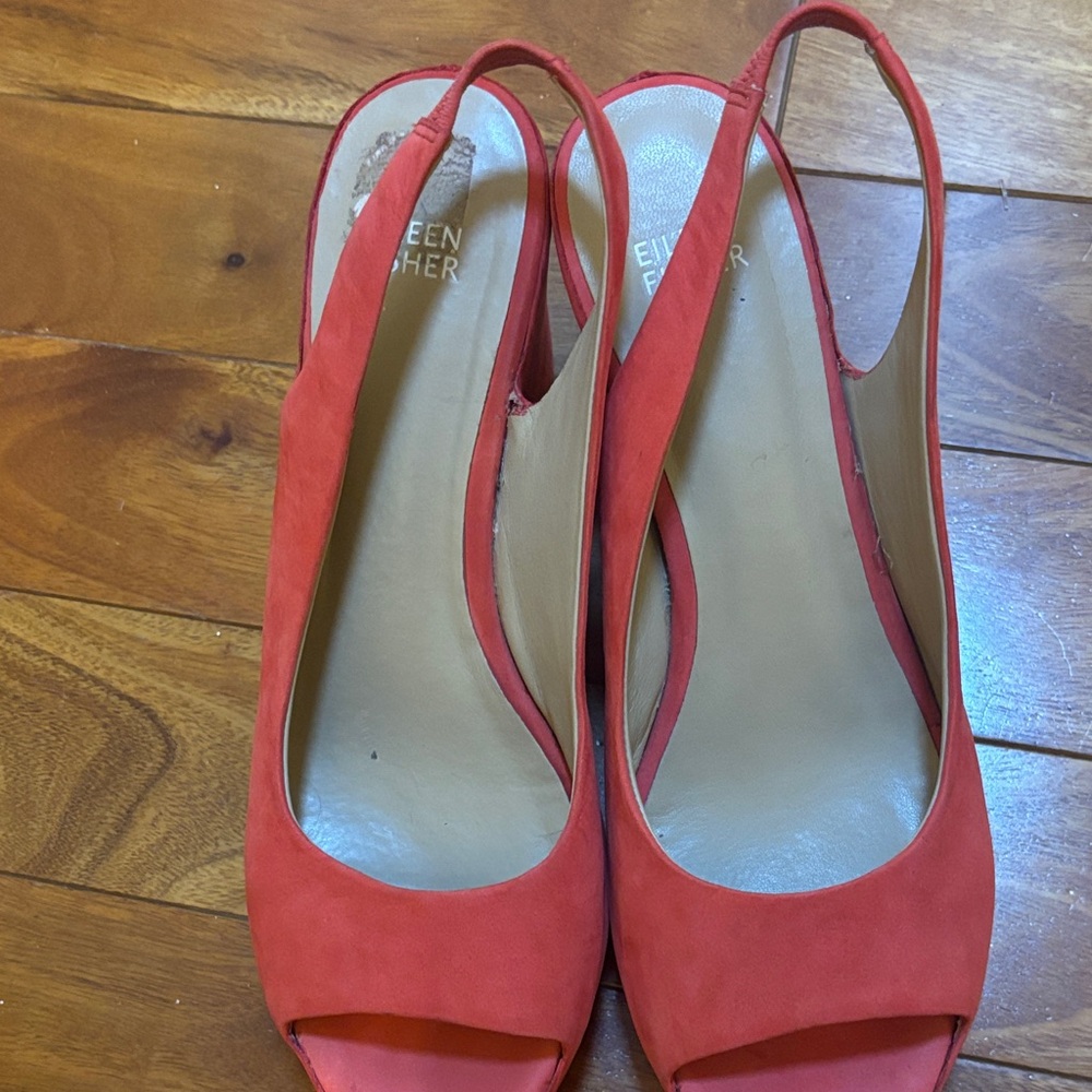 Eileen Fisher Vibrant pink Peep-Toe Slingbacks